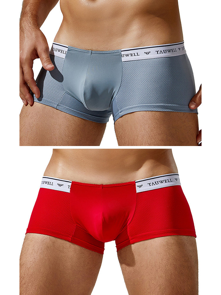 2 Pack Men's Sexy Comfortable Breathable Solid Color Trunks