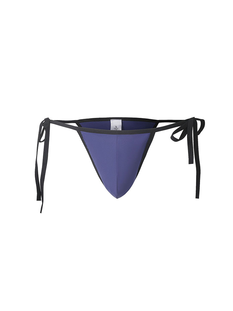 Men's Side Tie Solid Colour Triangle Swim Bikini