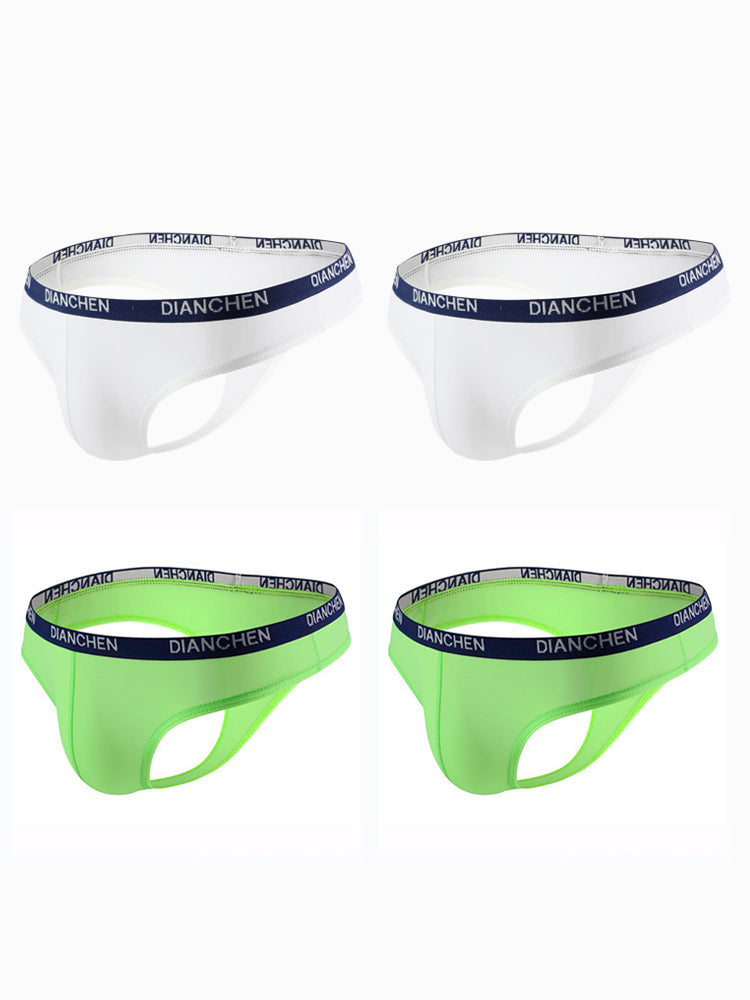 4 Pack Men's Sexy Comfortable Ice Silk Breathable Thong