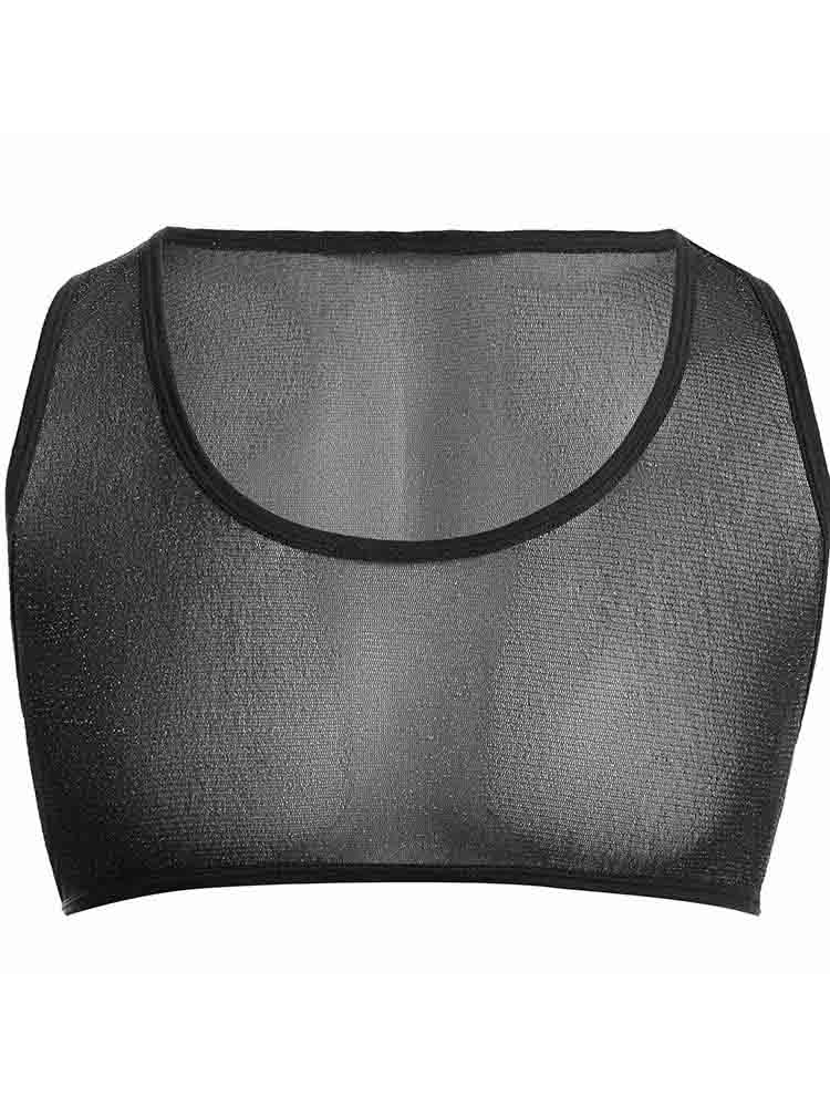 Men's Shiny Sheer Mesh Crop Vest