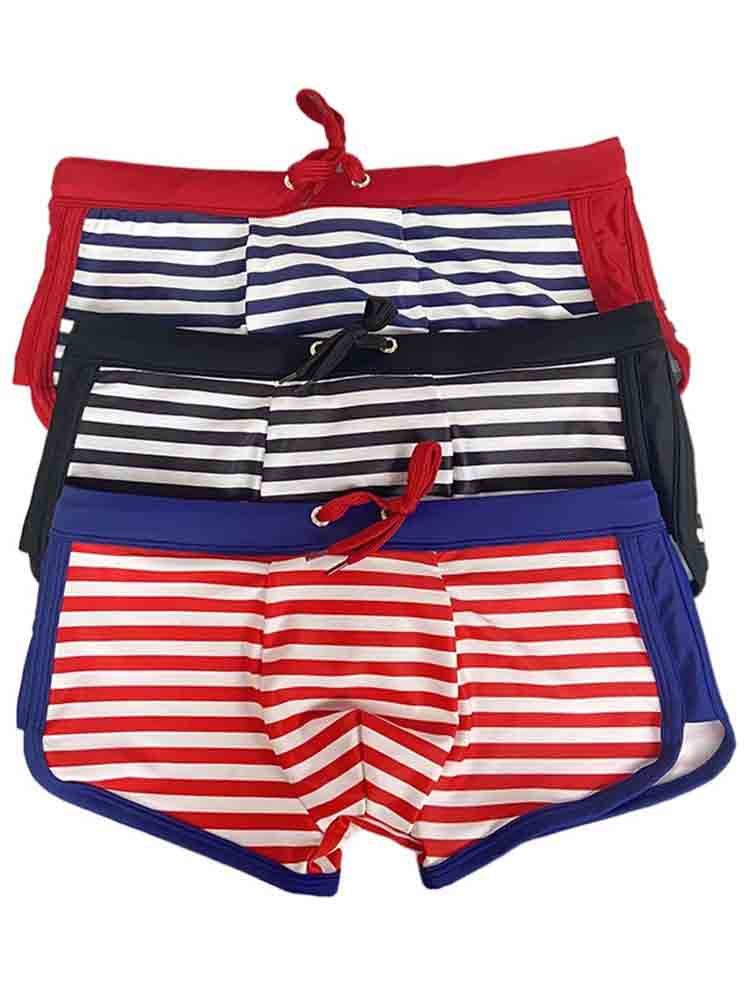 Men's Fashion Beach Stripe Swim Trunks