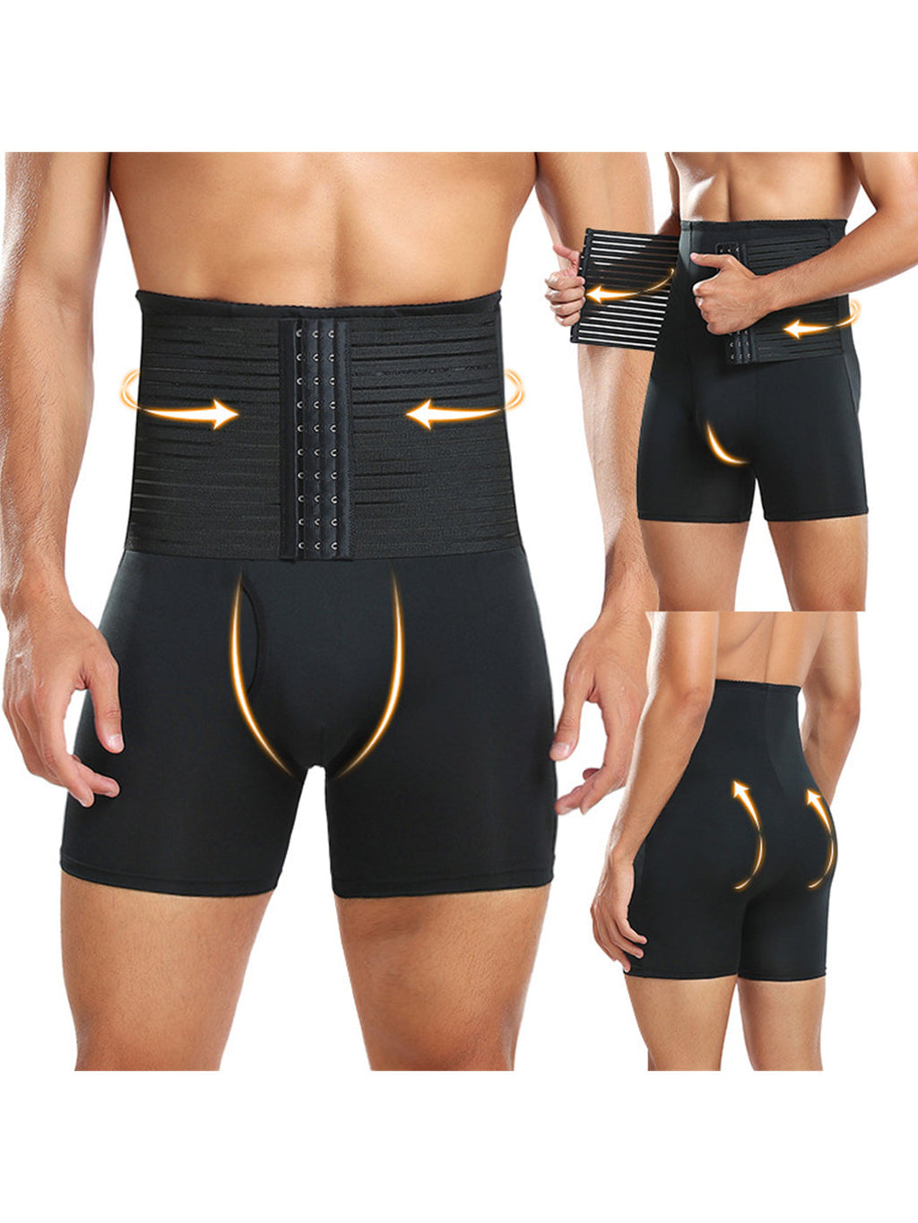 Men's Tummy Control Boxer Briefs with Open Fly