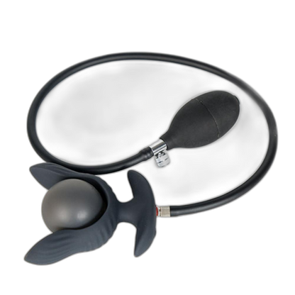 Petal - Inflatable Vibrating Butt Plug - Black Anal Dilator