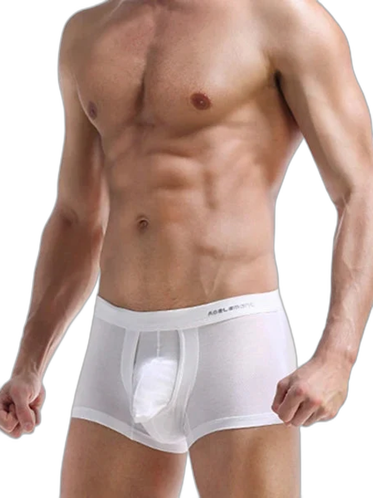 Men's Double Pouch Underwear Separate Pouch Modal Trunks