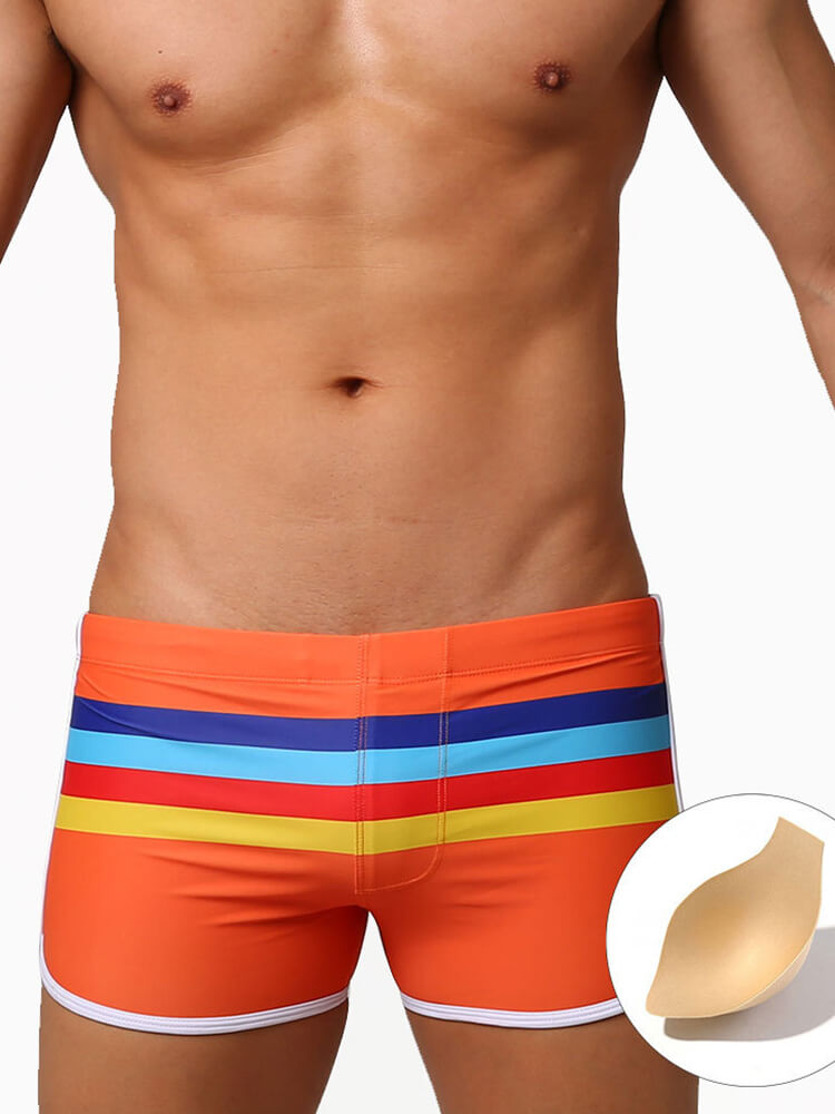 Sexy Striped Swim Trunks