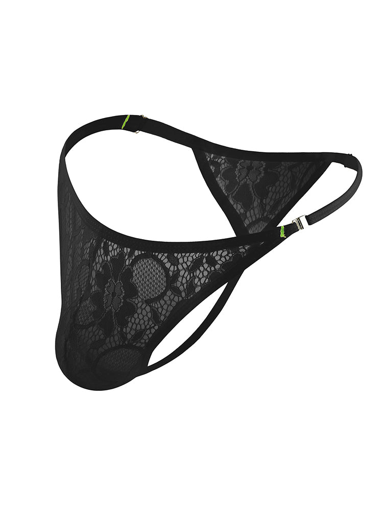 4-pack Men's Lace Side Buttoned Thongs