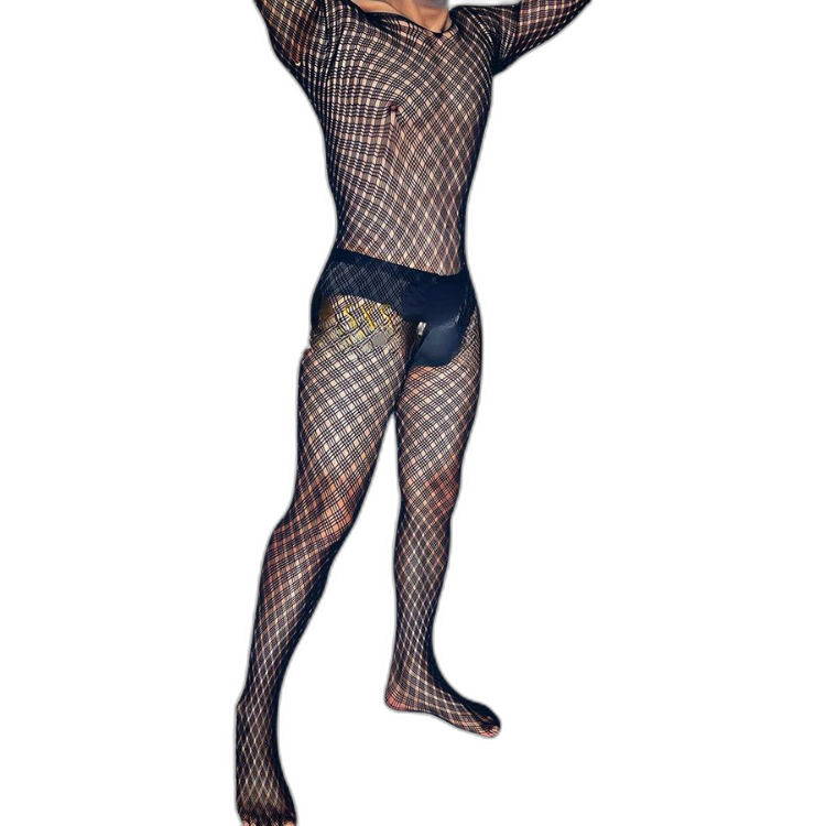 Mesh Charm Suspender One Piece Stockings