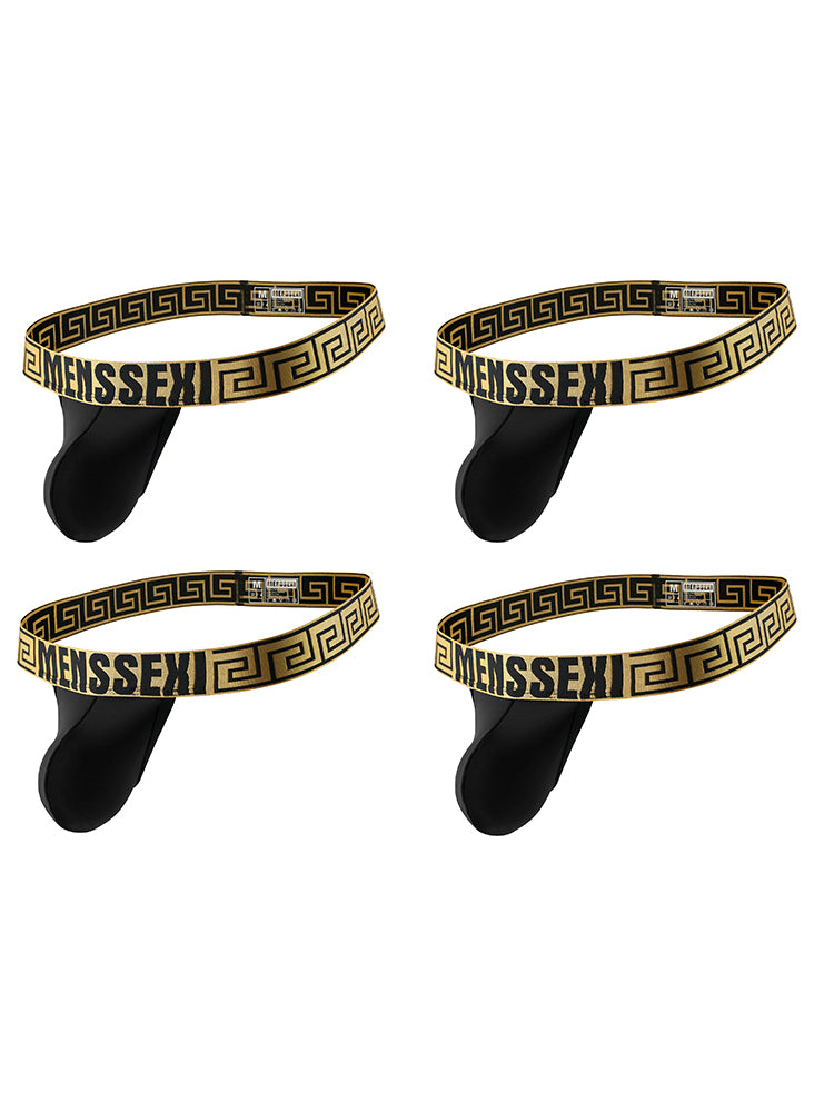 4 Pack Men's Single Pouch Ice Silk Sexy Thong