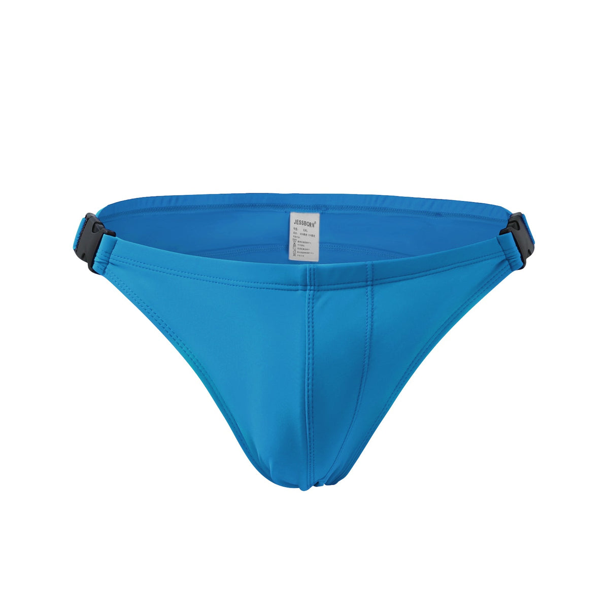 Men's Bilateral Double Buckle Solid Color Triangle Swim Bikini