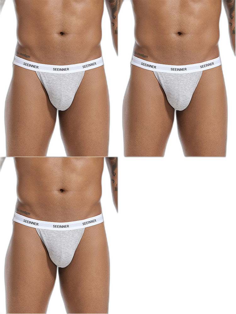 3 Pack Men's Sporty Cut Comfy Waistband Moisture-Wicking Briefs