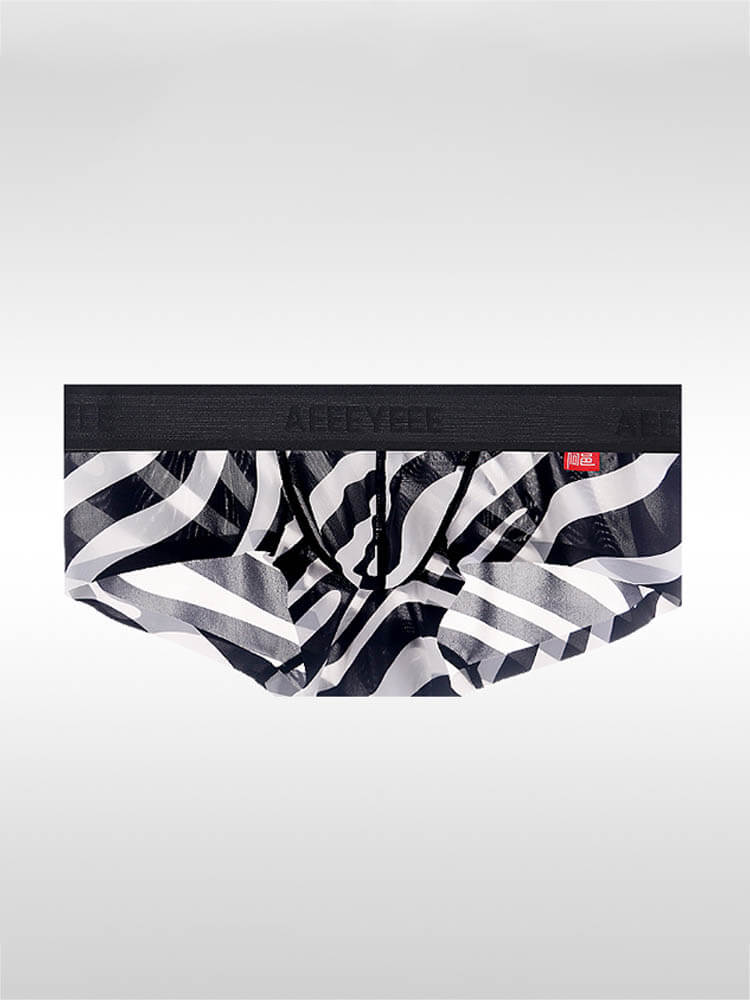Men's Sexy Seamless Zebra Leopard Print Trunks