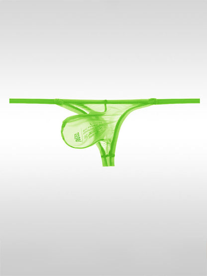 Men's Sexy Sheer U-Bulge Pouch Ice Silk Thong