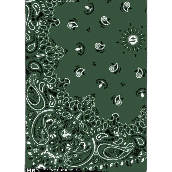 Mr.S Leather Zipper Pocket Neck Hanky - Green