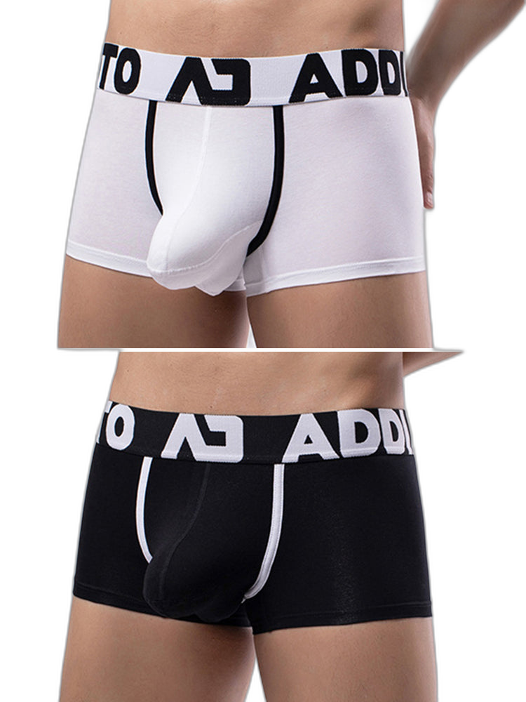 2 Pack Men's Gun and Bullet Separation Large Pouch U-Convex 3D Cut Loose Trunks
