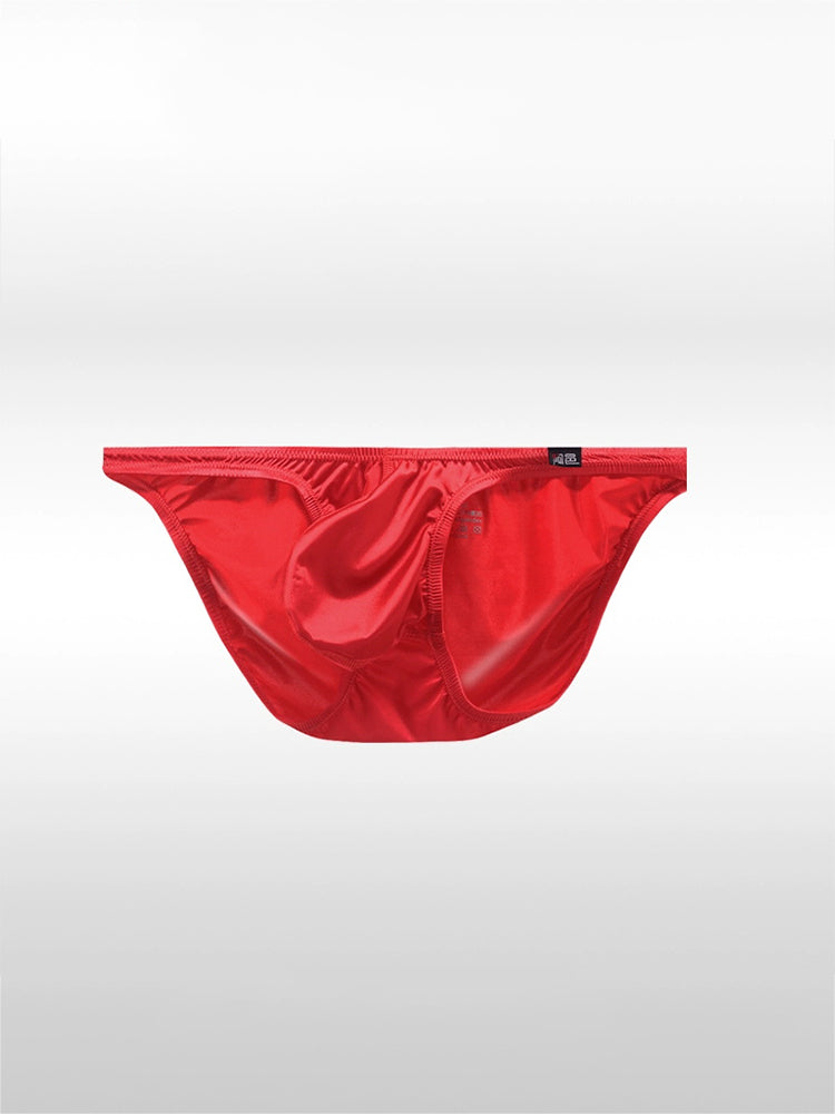 Men's Red Ultra-low Waist Soft Silky Briefs