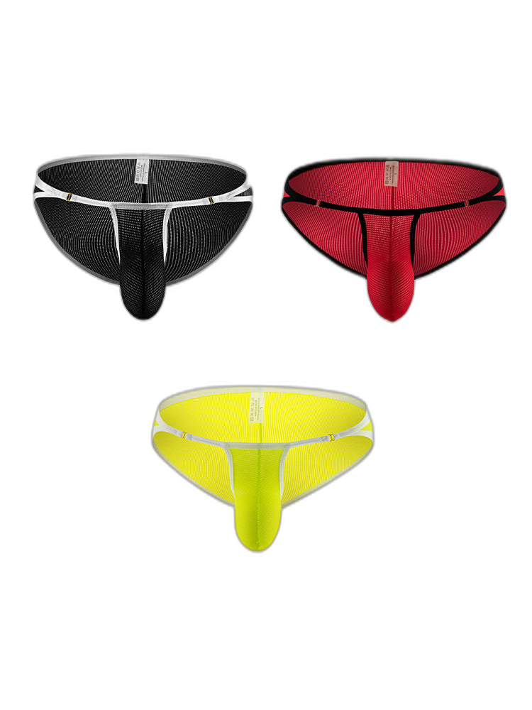 3 Pack Men's Stay-Cool  Day-Long Comfort Supportive U-Pouch Soft Bikini