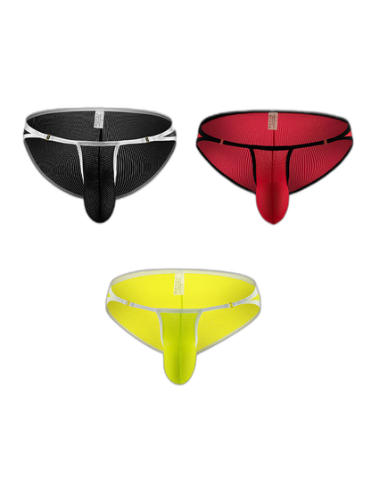 3 Pack Men's Stay-Cool  Day-Long Comfort Supportive U-Pouch Soft Bikini