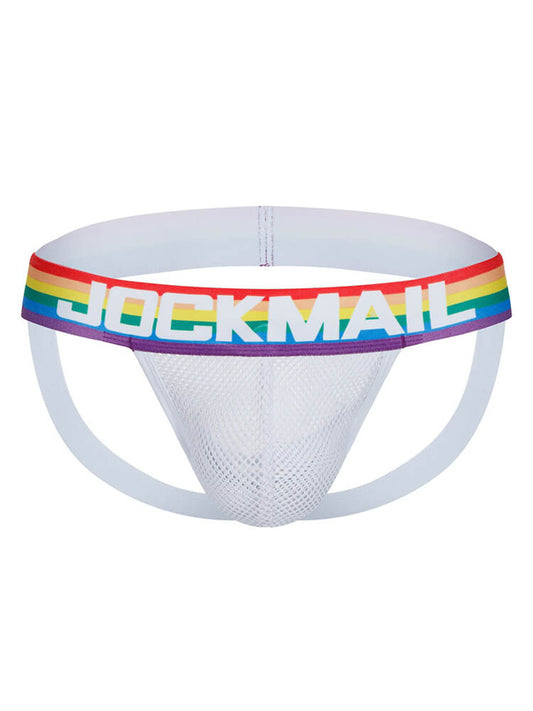 Men's Sexy See-Through Rainbow Mesh Jockstrap