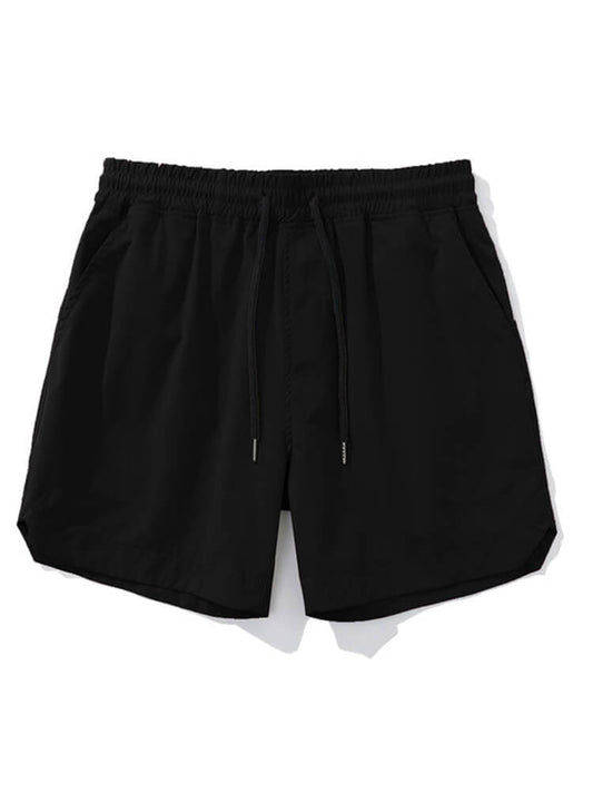 Men's Solid-Color Quick-Dry Side Slits Athletic Shorts