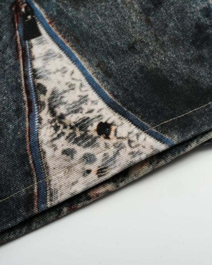 American High-Street Heavy-Duty Metal Chain Printed Pants