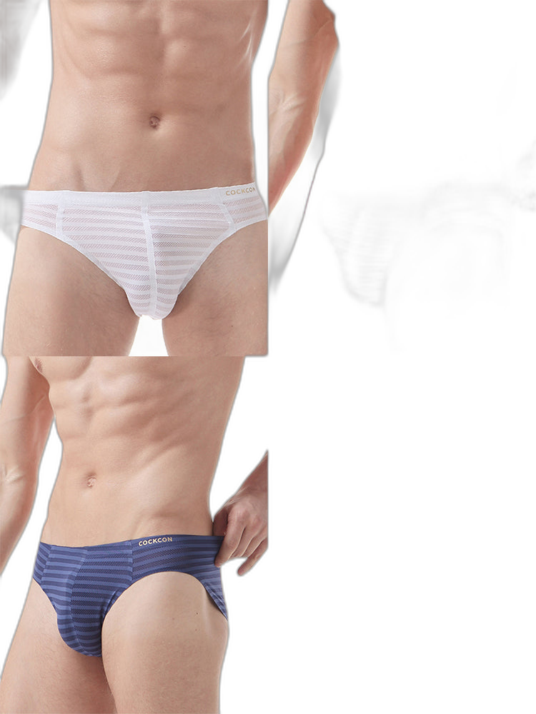 3 Pack Men's Mesh Nylon Breathable Solid Color Bikini
