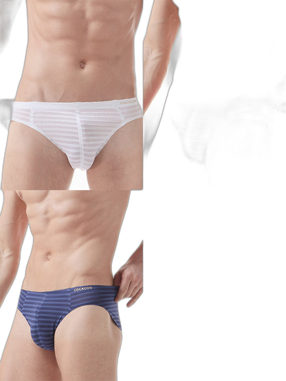 3 Pack Men's Mesh Nylon Breathable Solid Color Bikini