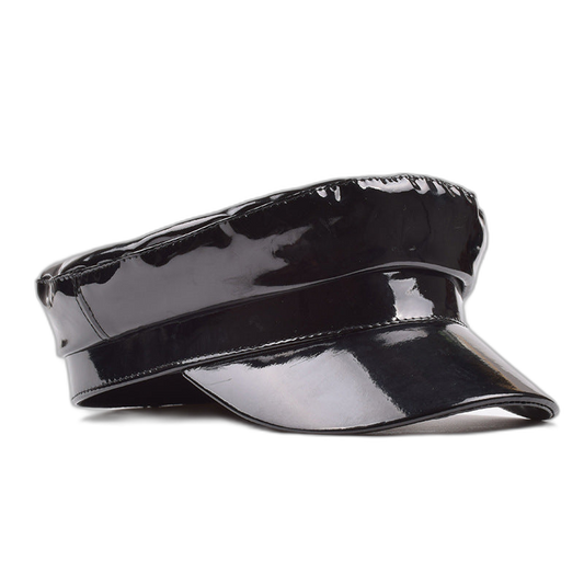 Patent Leather Biker Cap