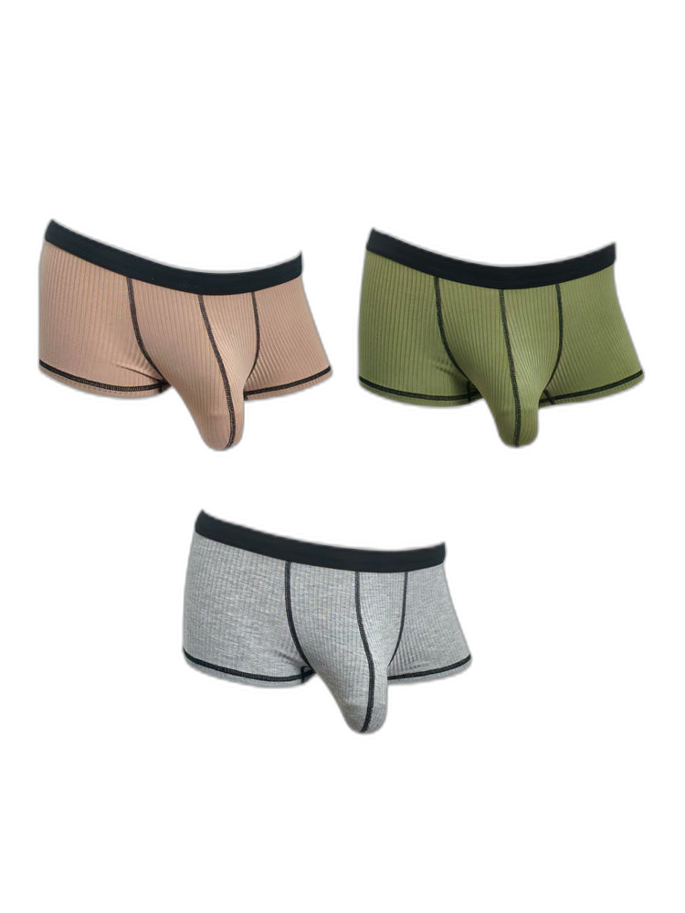 3 Pack Men's Ultra-Thin Cooling Large Supportive Pouch Breathable Low-Rise Trunks