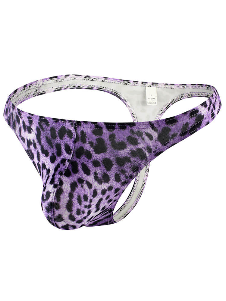 Men's Sexy Leopard Print Low-Rise Pouch Thong