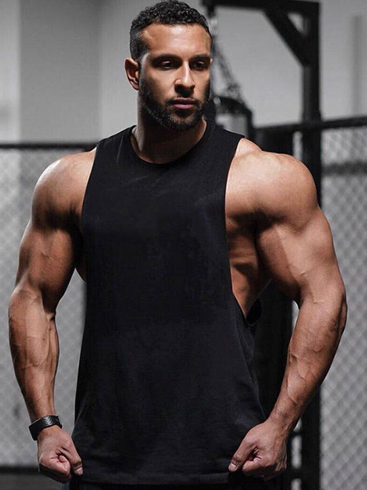 Men's Solid Color Sports Fitness Vest