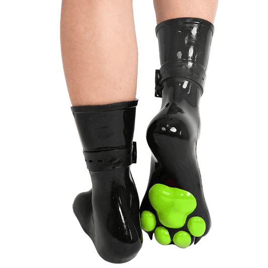 Furrjoi Silicone Canine Paw feet with Bindings Lime Green