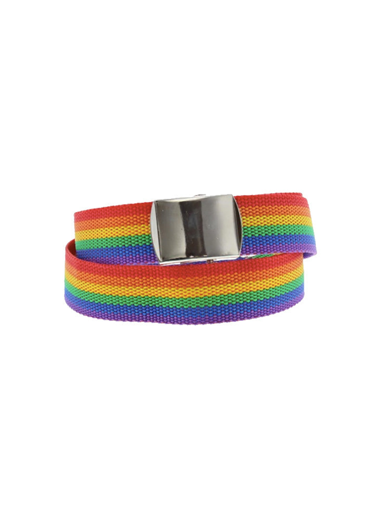 Gay Pride Rainbow Canvas Belt