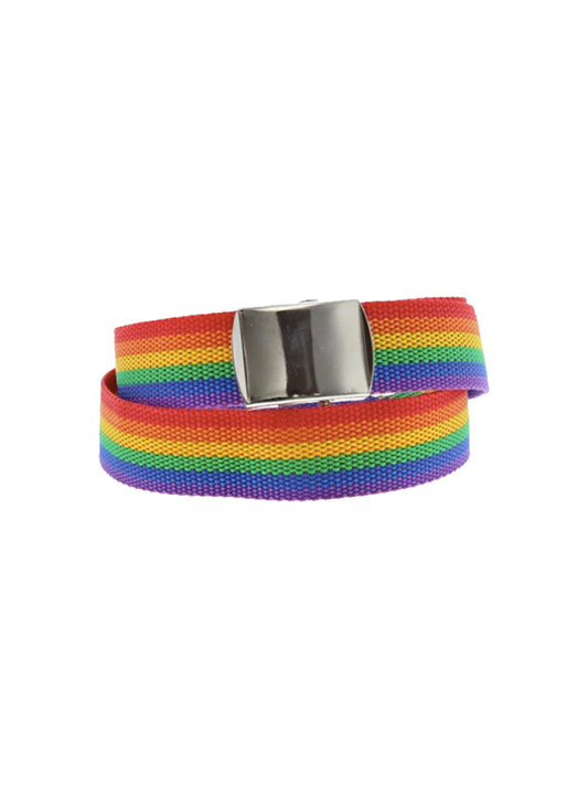 Gay Pride Rainbow Canvas Belt