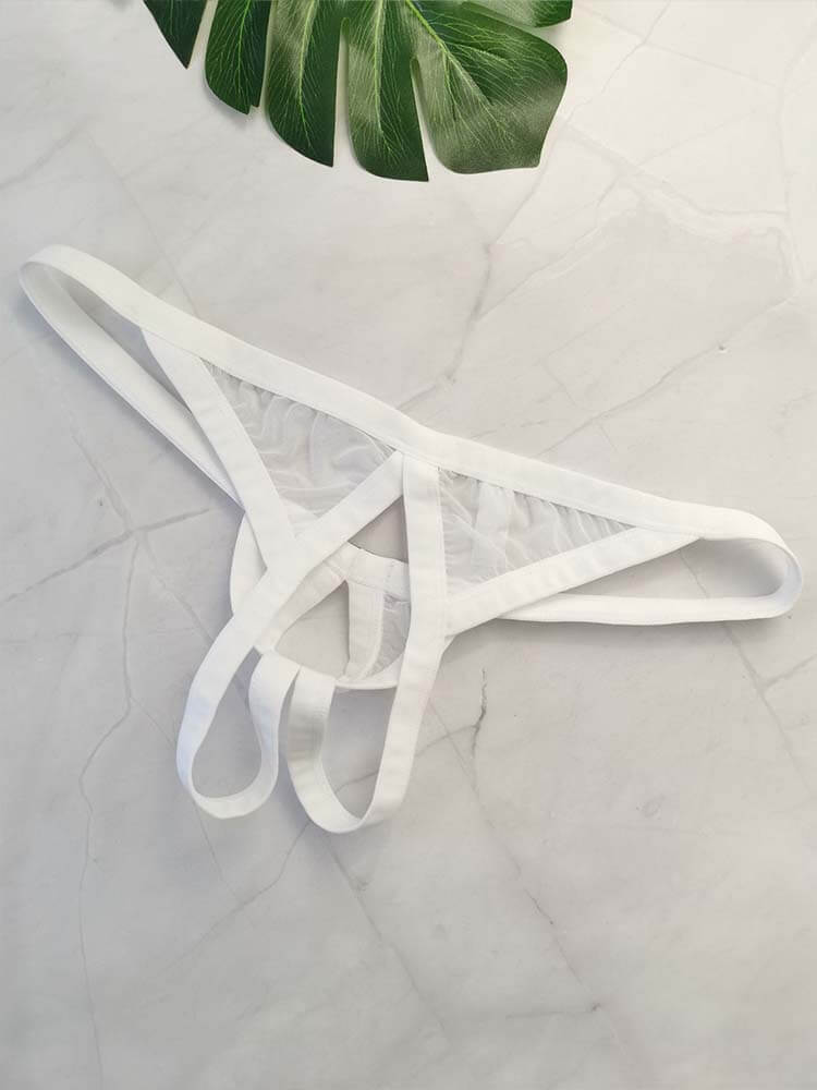 Men's Front-Opening Mesh See-Through Jockstrap