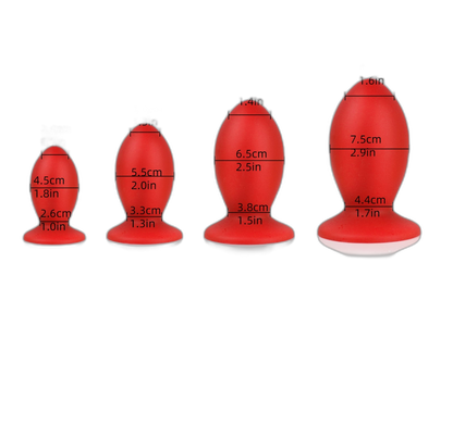 Rage - Red Silicone Butt Plug - 4 Sizes