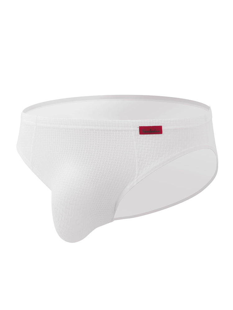 3 Pack Men's Nylon Plaid Lift Hip Briefs Triangle Briefs