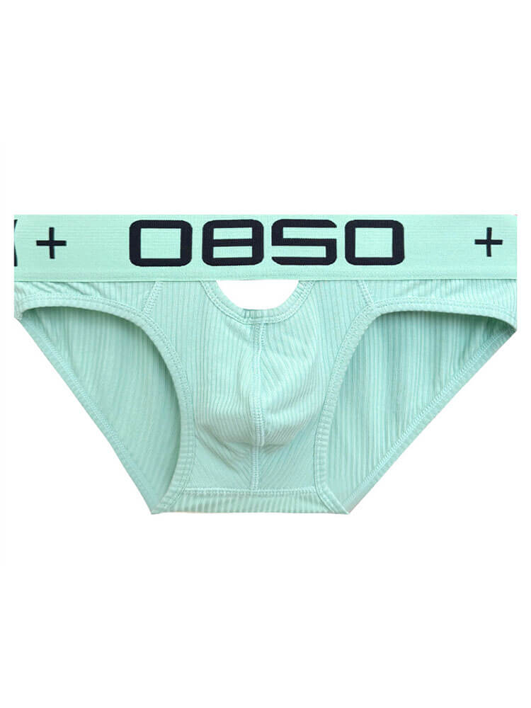 Men's Sexy Low-Rise Hollow Ribbed Briefs
