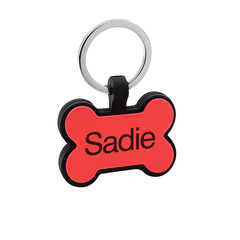 Custom Engraved Silicone Tag Red