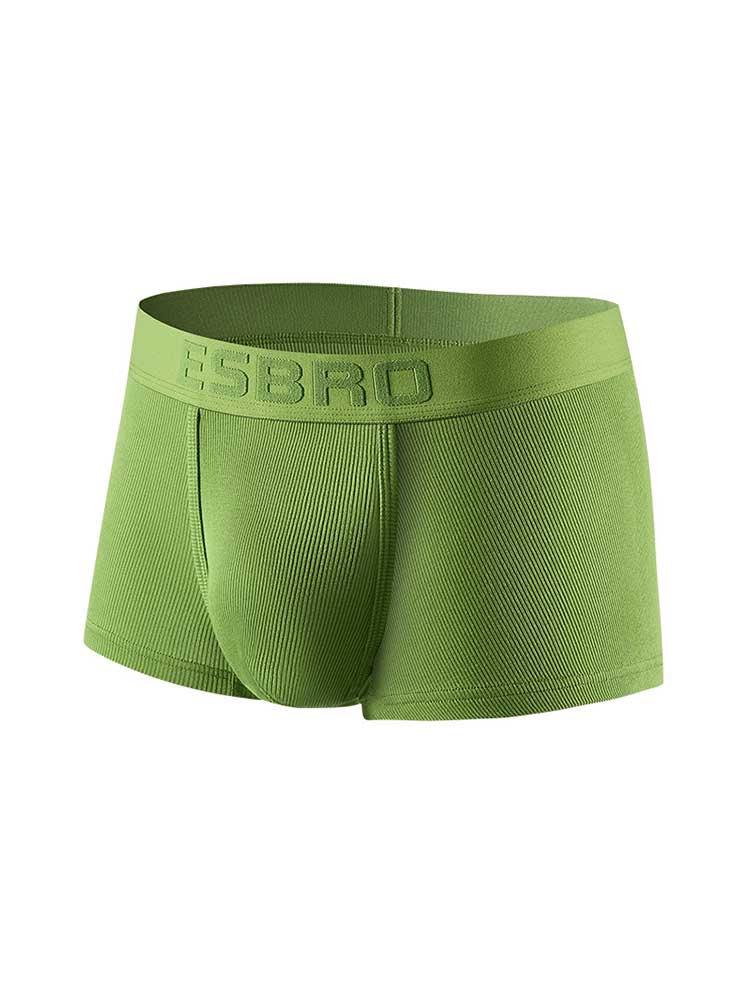 Men's Solid-Color Stretch Ribbed Athletic Boxer Briefs