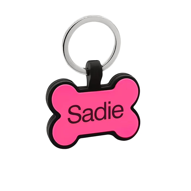 Custom Engraved Silicone Pink Tag