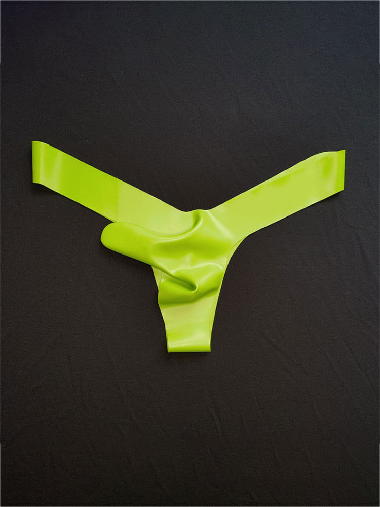 Men's Low-Rise Seamless Latex V-Cut Thong