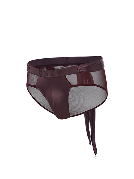 Men's Lace-Up Back Lightweight Satin Briefs