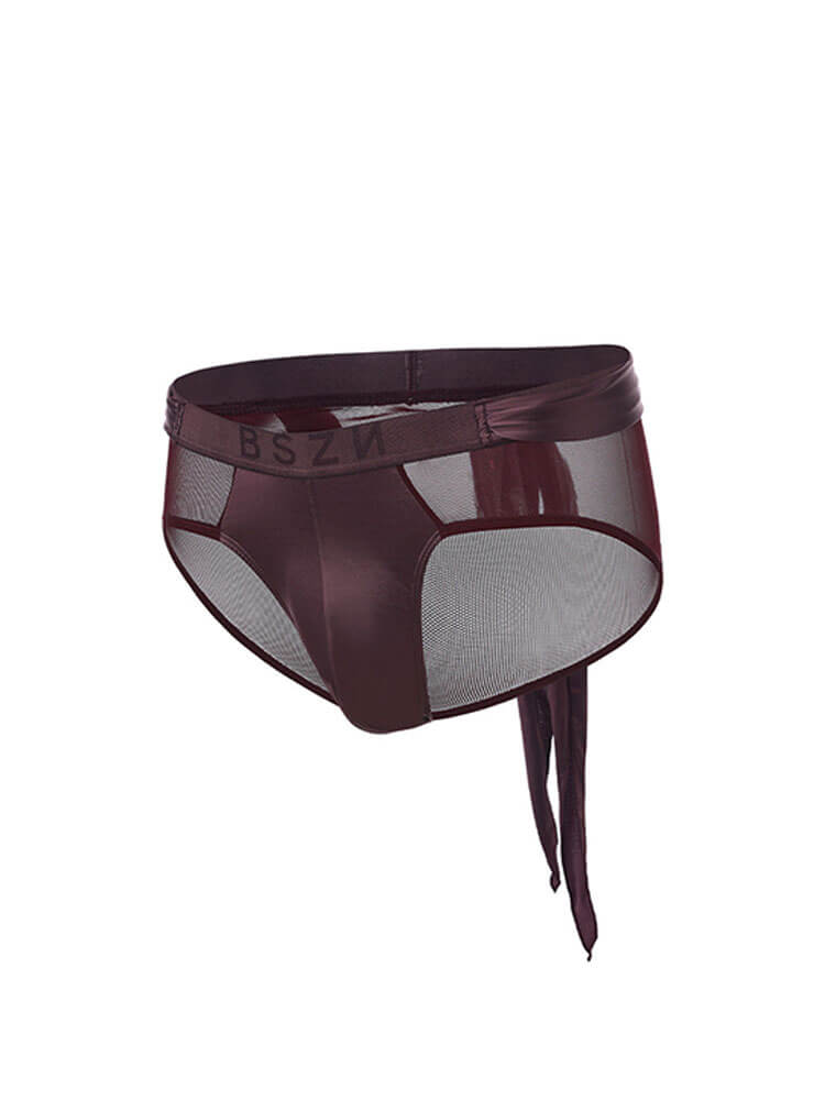 Men's Lace-Up Back Lightweight Satin Briefs