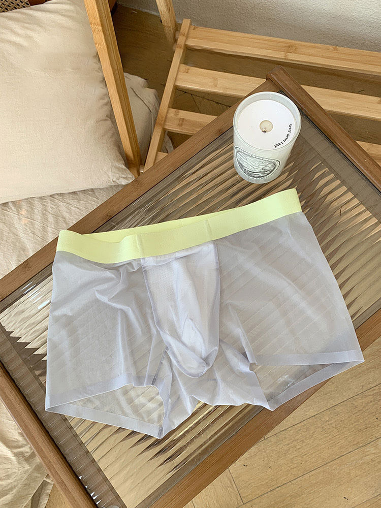Men's Ultra-Thin Sheer Ice Silk Boxer Briefs