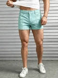 Men's Slim-Fit Solid-Color Casual Denim Shorts