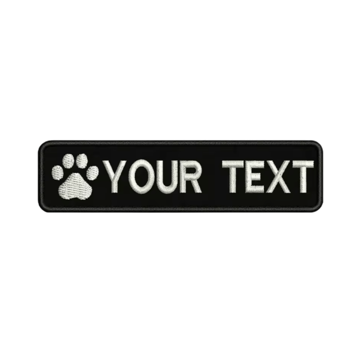 Custom Paw Patch 10cm X 2.5cm White
