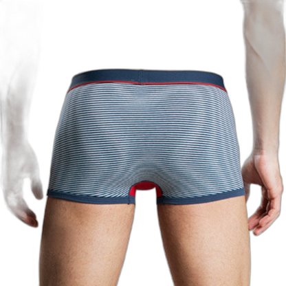 Men's Striped Cotton Sports Boxer Briefs