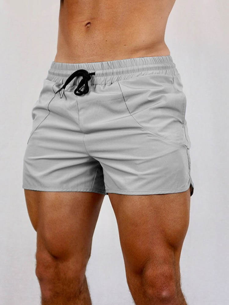 Men's Solid Outdoor Training Drawstring Shorts
