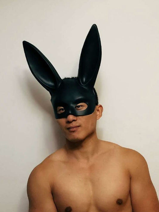 Bunny Rabbit Ears PVC Face Mask - White