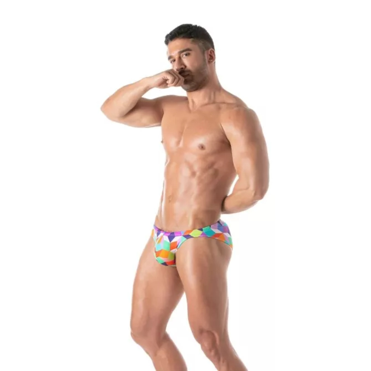 Print Swim Mini Briefs Purple - Size : M